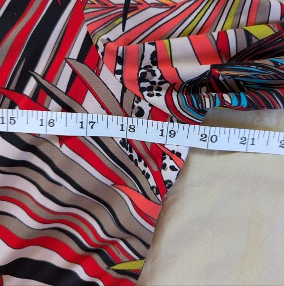 Ellen Tracy Long Sleeve Multi Colored V-Neck Maxi Dress XL - Picture 2 of 7